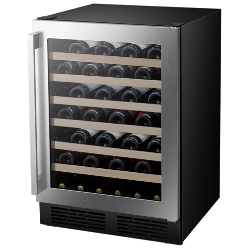 Cellier autonome/encastrable pour 54 bouteilles de Hisense avec Wi-Fi - Acier inoxydable