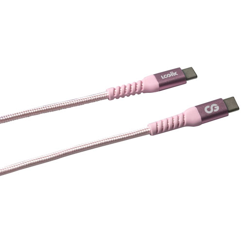 LOGiiX Vibrance 1.2m Braided USB-C to USB-C Cable (LGX-13830) - Blush