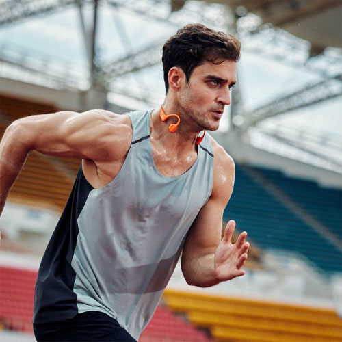 Écouteurs Bluetooth oreilles libres à conduction osseuse OpenRun Pro 2 Mini de Shokz - Orange
