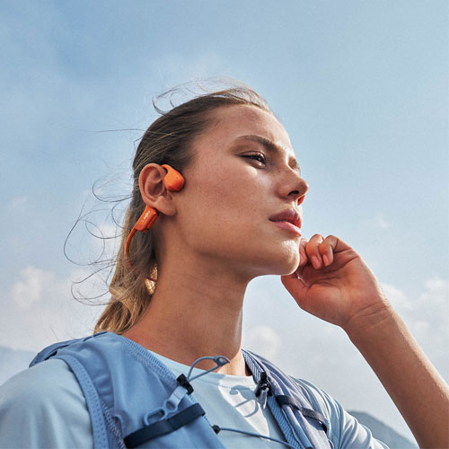 Écouteurs Bluetooth oreilles libres à conduction osseuse OpenRun Pro 2 Mini de Shokz - Orange