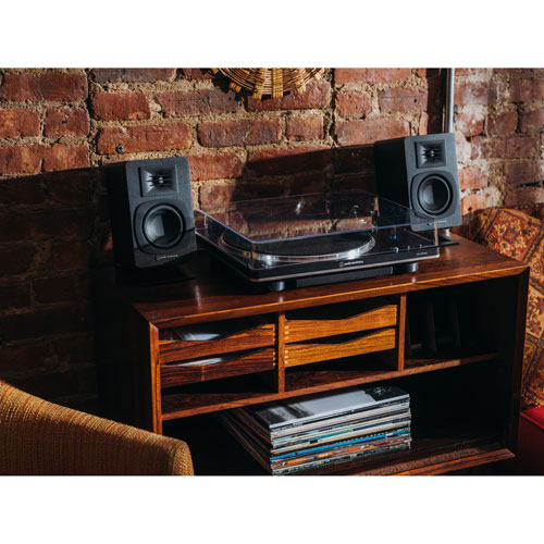 Haut-parleur d'étagère de 30 W AT-SP3X d'Audio Technica - Paire - Noir