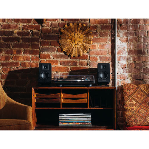 Haut-parleur d'étagère de 30 W AT-SP3X d'Audio Technica - Paire - Noir