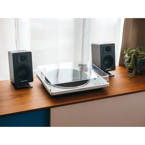 Haut-parleur d'étagère de 30 W AT-SP3X d'Audio Technica - Paire - Noir