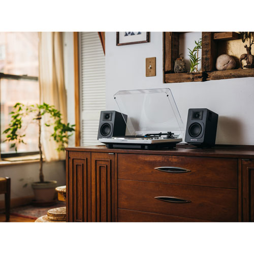 Haut-parleur d'étagère de 30 W AT-SP3X d'Audio Technica - Paire - Noir