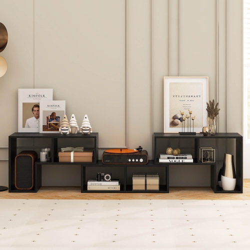 Costway 3 Pcs TV Stand for TV's up To 65" Console Entertainment Center Bookcase Shelves