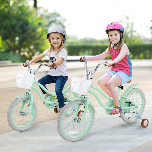 Costway 18" Kids Bike Toddler Bicycle with Training Wheel Kickstand for 4-8 Years Old