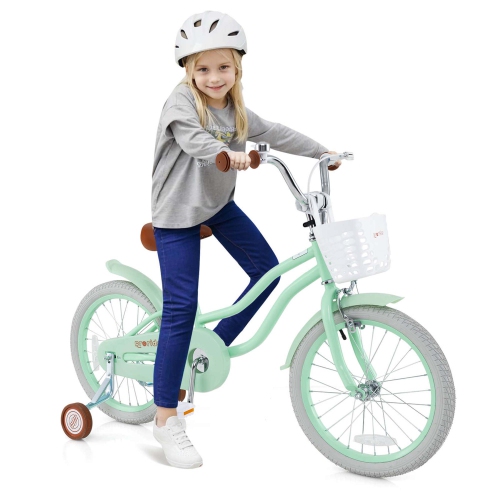 Costway 18" Kids Bike Toddler Bicycle with Training Wheel Kickstand for 4-8 Years Old