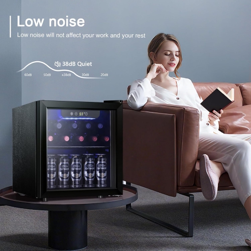 ZAFRO 12 Bottle Wine Cellar - Mini Beverage Fridge for Wine, 48 Can Small Wine Cooler for Home and Bar, Electronic Temperature Knob Control, 1.3 Cu.