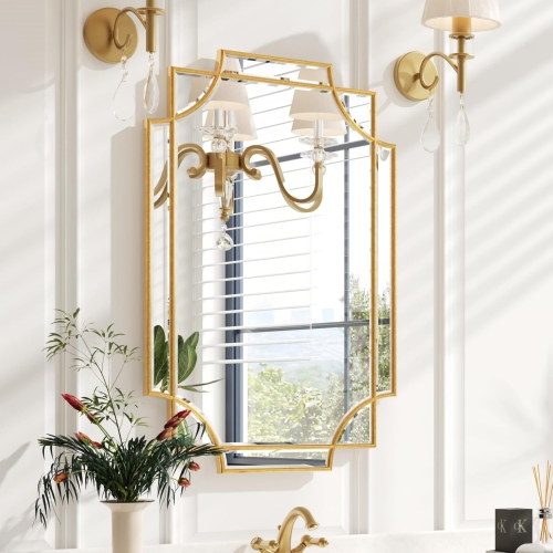NIERBO  Bathroom Mirror for Wall, 20" X 30" Wall Mirror Vanity Mirror Decorative Mirror Wall Decor Beveled Mirror for Master Bath Half Bath Living