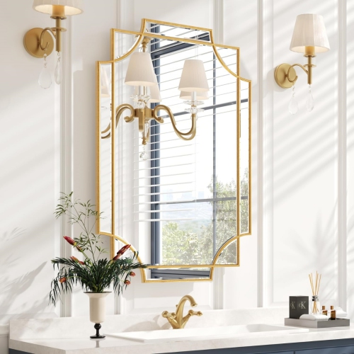 NIERBO  Bathroom Mirror for Wall, 24" X 36" Wall Mirror Vanity Mirror Decorative Mirror Wall Decor Beveled Mirror for Master Bath Half Bath Living