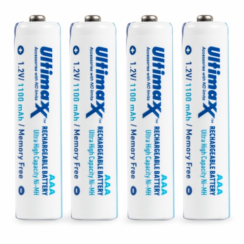Image 1 of 1.. 4x ULTIMAXX 1100mAh AAA NIMH Rechargeable Batteries for Flashlights MP3 RC Toys