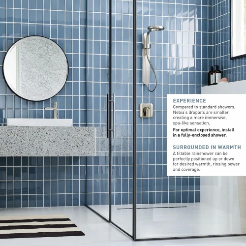 Moen N214R0BLC – douche à effet pluie pour spa, noir mat/chromé