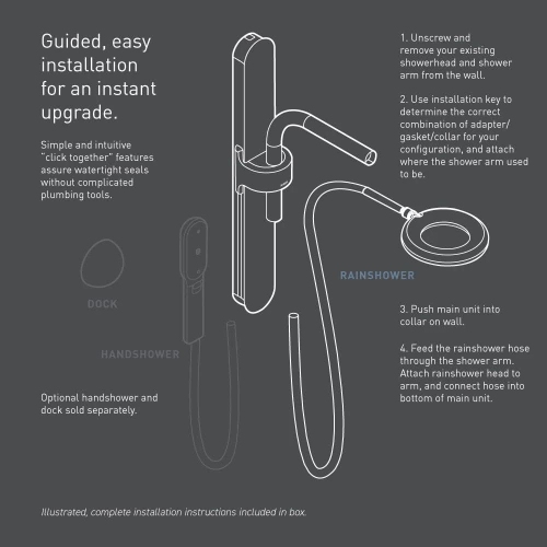 Moen N214R0BLC – douche à effet pluie pour spa, noir mat/chromé