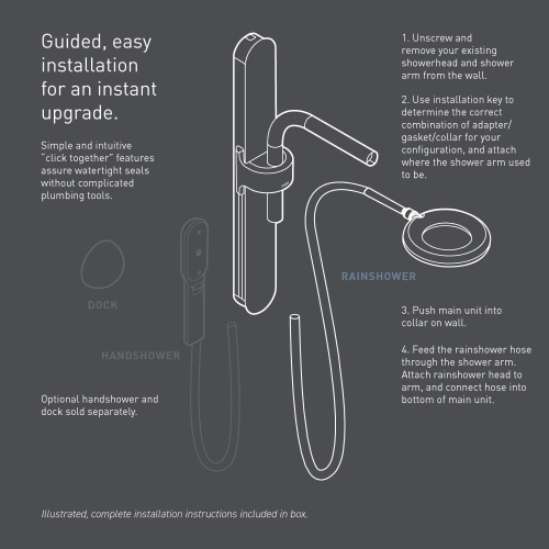 Moen N214R0BLC – douche à effet pluie pour spa, noir mat/chromé