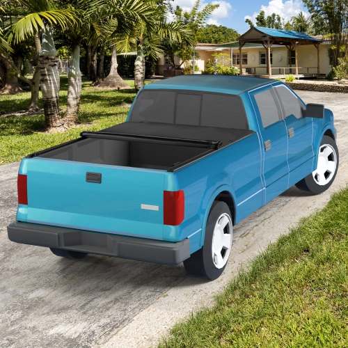 Costway 6.4 Ft Soft Roll-up Tonneau Cover Truck Bed for 02-23 Dodge Ram 1500/2500/3500