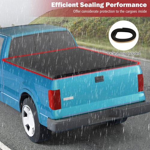 Costway 6.4 Ft Soft Roll-up Tonneau Cover Truck Bed for 02-23 Dodge Ram 1500/2500/3500