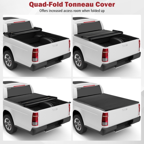 Costway – couvre-caisse souple à quatre rabats 6,5&nbsp;pi pour caisse courte standard Ford F150 15-23