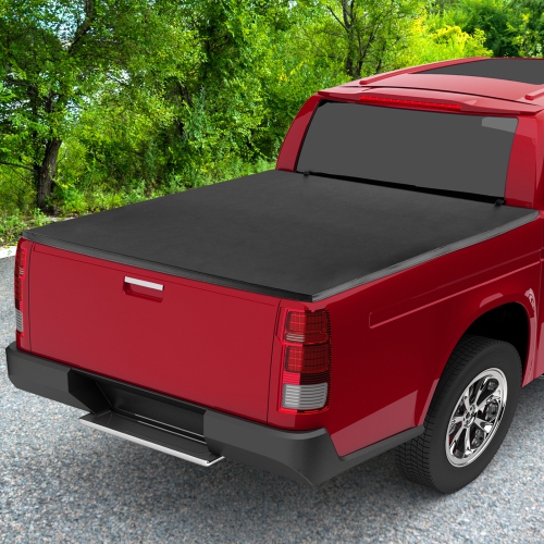 Costway 5.8Ft Soft 4-Fold Tonneau Cover for 14-23 Chevy GMC Silverado Sierra 1500