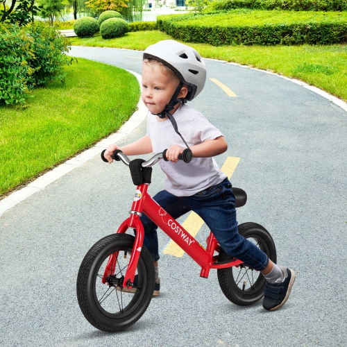 Costway 12 Inch Toddler Balance Bike No Pedal Training Bicycle with Inflatable Rubber Tires