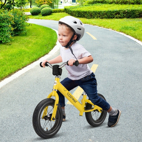 Costway 12 Inch Toddler Balance Bike No Pedal Training Bicycle with Inflatable Rubber Tires