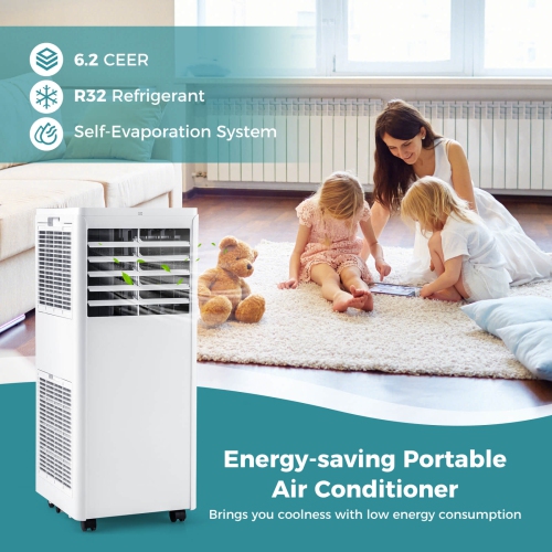 Costway 5000 BTU Portable Air Conditioner with Dehumidifier & Fan Sleep Mode & 24H Timer