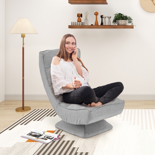 Fauteuil de plancher pivotant à 360° à 5 niveaux avec coussin de massage de Costway