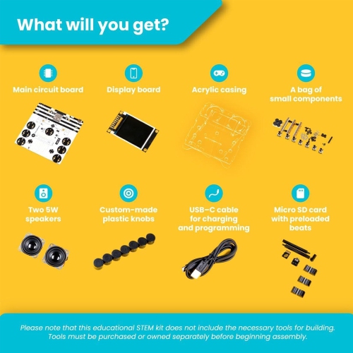 CircuitMess Jay-D - DJ Mixtable Kit, Learn Electronics and Coding STEM Building Toy, Music Education Kit, Solder kit, Science kit for Ages 11 Years