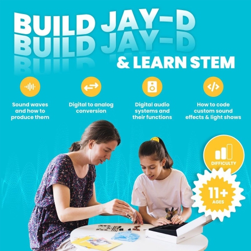 CircuitMess Jay-D - DJ Mixtable Kit, Learn Electronics and Coding STEM Building Toy, Music Education Kit, Solder kit, Science kit for Ages 11 Years