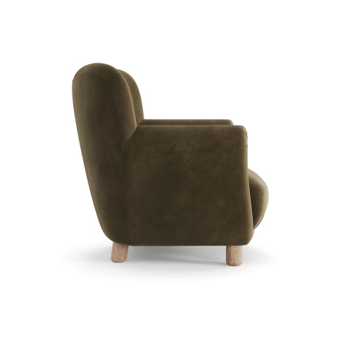 Valencia Emerald Velvet Fabric Accent Chair, Olive Green