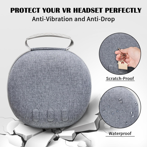 Hard Carrying Case for Meta Quest 3 Accessories, Shockproof Travel Bag Compatible with Meta Quest 3 VR Headset, Controller Grips, Handheld Travel Case