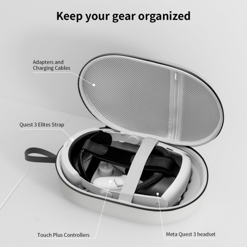 Étui de transport pour Meta Quest 3/Quest 2/Vision Pro, compatible avec le serre-tête Battery Elite, les manettes et autres accessoires, étui rigide,