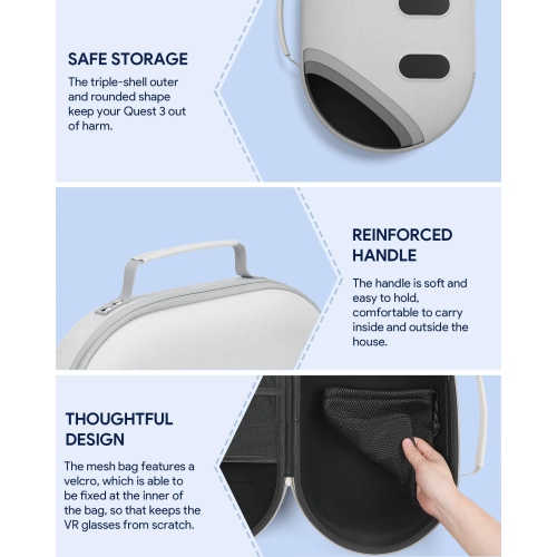 for Meta Quest 3 Case, Hard Carrying Case for Oculus Quest 3 Accessories, Compatible with Quest 2/Pico 4 Headset, Travel and Storage