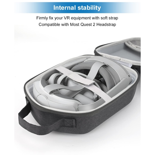Hard Case for Oculus Quest 2, Carrying Case Compatible with Meta/Oculus Quest 2 Basic VR Gaming Headset and Touch Controllers Accessories, Suitable