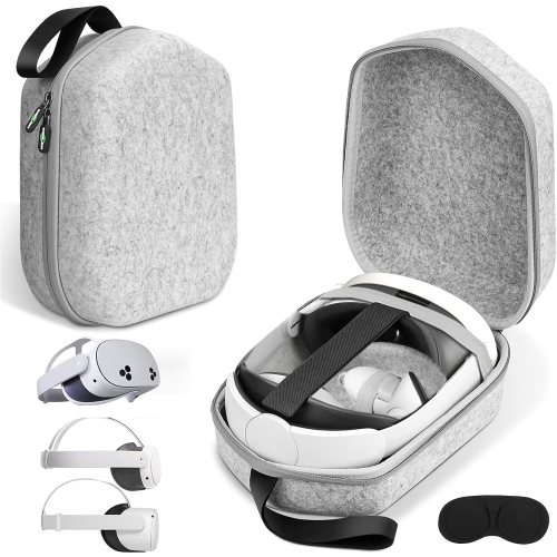 Hard Carrying Case Compatible with Oculus Meta Quest 3S/Quest 3/Quest 2 Official Original/Elite Strap Version VR Headset and Touch Controller Accesso