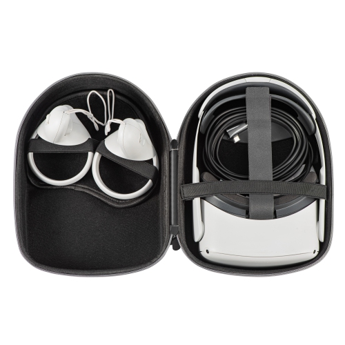 Étui de transport rigide compatible avec Oculus Meta Quest 3S/Quest 3/Quest 2 Original officiel/Serre-tête Elite et accessoires pour manette Touch,