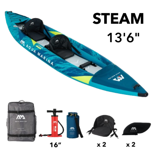 Kayak polyvalent/Whitewater pour 2&nbsp;personnes STEAM-412 d'Aqua Marina - 2022 pi