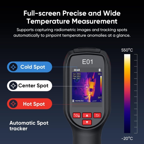 HIKMICRO Thermal Camera E01, 96x96 IR Resolution, 20Hz Refresh Rate, Portable Handheld Infrared Thermal Imaging Camera with Laser Pointer, -4°F~752°F Range by HIKMICRO - Refurbished condition - Image 5