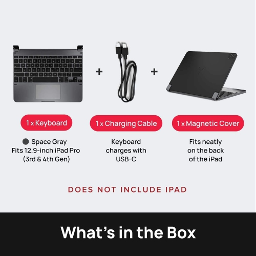 Brydge 12.9 Pro - Wireless Backlit Keyboard with Trackpad for iPad Pro 12.9" 3rd/4th/5th Gen