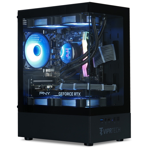 ViprTech Reaper 2.0 Liquid-Cooled PC - AMD Ryzen 7 7700, RTX 4060 Ti 8GB, 32GB DDR5 6400, 1TB NVMe SSD, VR-Ready, Streaming, Win 11, Gaming Desktop