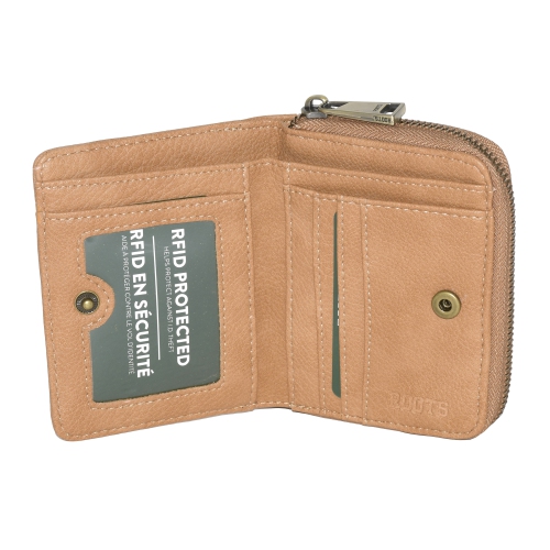 Ladies Compact Zip Around Snap Wallet