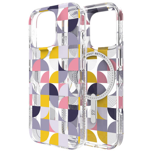 Étui rigide ajusté Milan Snap de ZAGG avec MagSafe pour iPhone 16 Pro - Géométrique