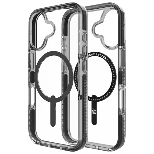 ZAGG Santa Cruz Snap Fitted Hard Shell Case with MagSafe for iPhone 16 - Black
