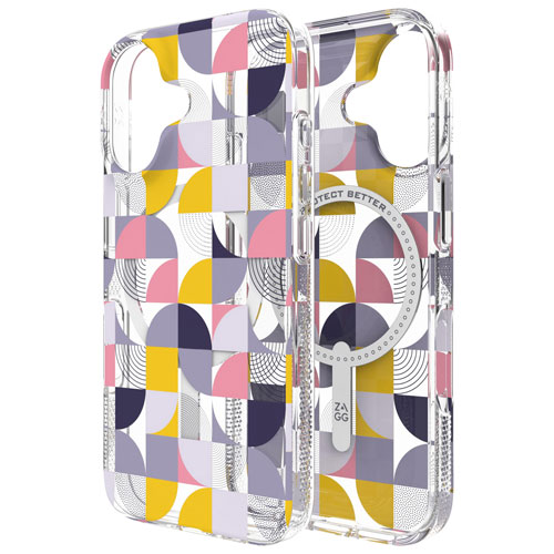 Étui rigide ajusté Milan Snap de ZAGG avec MagSafe pour iPhone 16 - Géométrique