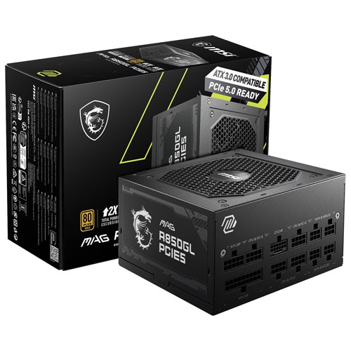 Remis à neuf – Câble modulaire 12VHPWR mm PCIe 5 80 plus Gold 850&nbsp;W entièrement modulaire A850GL 3,0&nbsp;mm ATX de MSI, bloc d’alimentation du