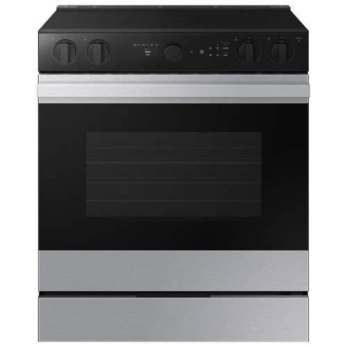 Boîte ouverte - Cuisinière électrique encastrable à convection véritable et à 5 éléments 6,3 pi³ 30 po BESPOKE de Samsung - Acier inoxydable - Parfai