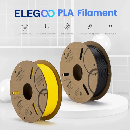 PLA Filament 1.75mm Black 1KG - Dimensional Accuracy +/- 0.02mm, Cardboard Spool, Fits Most FDM 3D Printers