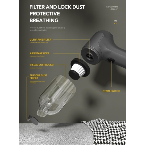 KUNOVA Handheld Vacuum Car Vacuum Cleaner, Lightweight Cordless Hand Vacuum 2 in 1 Portable Vacuum & Blower Powerful Dust Buster Wireless Vacuum