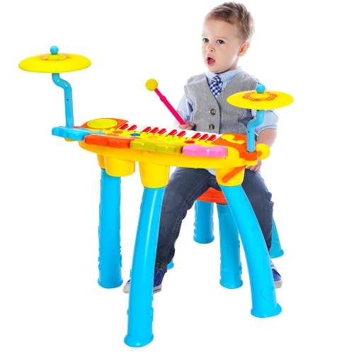 Costway 24 Key DJ Piano Keyboard Drum Toy Music Instrument w/MP3 Microphone Cymbal
