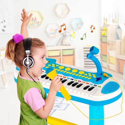 Costway 31 Key Kids Piano Keyboard Toy Toddler Musical Instrument w/ Microphone