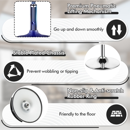 Costway Set of 2 Adjustable Vanity Stool 360° Swivel Storage Makeup Chair with Tray